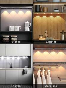 ضوء خزانة بتقنية استشعار الحركة - ضوء قرص رفيع بتأثير عين القطة، لاسلكي مغناطيسي قابل للشحن عبر USB، قابل للتعتيم ب- 3 ألوان، مناسب للمطبخ والغرفة والخزانة والخزانات المعروضة، إضاءة غرفة النوم، إضاءة ديكور المنزل، تصميم حديث، بنية خفيفة الوزن، سطوع قابل للتعديل، تنظيم المنزل، ترقية المطبخ - ثلاثة ألوان من الضوء - مشاهدة 12