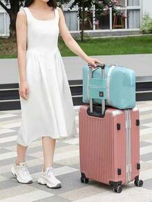 1个可折叠旅行包，大容量便携行李包，健身包，收纳袋，防水洗衣袋，化妆包，适合户外、旅行、通勤、居家收纳 - 彩色 - 查看 9