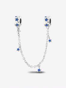 1 件 925 纯银太阳、月亮和星星安全链，适合手链 DIY 女士珠宝 - 銀色 - 查看 15