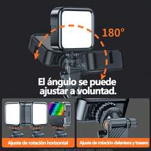 Luz de fotografía de relleno LED RGB a todo color recargable con soporte y múltiples modos de cambio - RGB - Ver 4