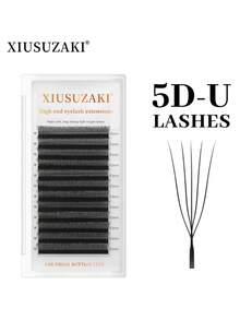 Bộ nối mi giả 12 hàng hình chữ U, 3D, 4D, 5D, dài 8-15mm, làm từ lông chồn, hàng mới về, mi giả nguyên khối dày dặn. - màu đen - Xem 9