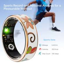 SIMSONLAB 2025 NEW! Enamel Smart Ring, 5ATM Water Resistance Rating, Stylish And Lightweight, Pedometer, Heart Rate Monitoring, Activity Tracking, Compatible With Android And IOS, Resin Material