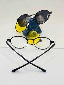 1PC Armacao de Óculos de aluminio,Clip-On, 3 em 1