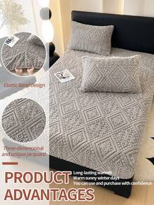 1pc Faux Lambswool Bed Sheet, Bedding, Bed Cover, Flat Sheet, Mattress Protector, Solid Color Bed Sheet, Available In Multiple Colors, Simple European Style Home Textile. Suitable For Twin, Full, Queen, King Size Beds. Comfortable & Warm Mattress Pad, Soft Anti-Pilling Bed Cover, Skin-Friendly Bed Sheet. - European Fleece Fitted Sheet - Classic Gray - View 5