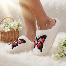 Women's Indoor Slippers - Skin-Friendly Fleece Lining, Soft & Warm, Non-Slip Rubber Sole, Lightweight, Comfortable & Breathable. Must-Have For Home! Women's Home Slippers, Fall/Winter Barefoot Slippers, Suitable For Halloween Outfits - 紅色 - 查看 3