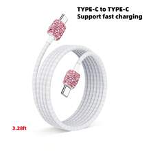 1个双USB车载充电器，手工闪亮水晶钻石汽车装饰，5V快充适配器，兼容安卓/智能手机