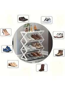 1 pezzo Portascarpe minimale a più ripiani, scaffale in piedi. Due metodi di consegna: sacchetto di plastica e confezione in cartone. Montaggio a pavimento, in metallo nero e plastica. Facile da installare, salvaspazio. Scaffale per organizzare e riporre più paia di scarpe. Lavabile a mano. Adatto per armadi, garage, corridoi, ingressi di case, camere da letto e dormitori.