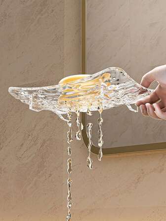 1 件豪华肥皂盒，用于排水并保持浴室台面清洁，肥皂盒适用于浴室和厨房