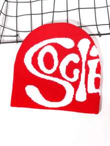 1 件字母“SOCIETY”嵌花图案针织帽，街头服饰户外保暖护耳豹纹加厚滑雪帽，男女通用秋冬嘻哈帽秋季 - SOCIETY - 查看 22