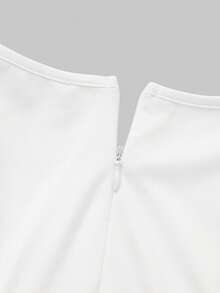 Solid Square Neck A-Line Dress