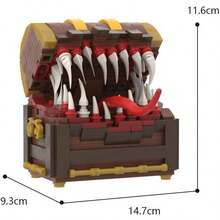 Treasure Box Monster Monster Building Set, Games Treasure Chest Model Suitable For Halloween & Christmas Decoration, Ideal For Family Gatherings And As Birthday Gifts. - Màu nâu Sô-cô-la - Xem 3