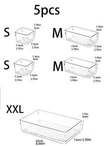 1/5/7件可堆叠抽屉式化妆品收纳盒，透明PET材质，优雅的化妆品收纳盒，适用于护肤品、厨房用品、学生用品、办公用品、返校用品、圣诞家居装饰、装饰、圣诞节、餐桌装饰、木制托盘、老式钱币风格、花瓶、盘子、木制托盘、盘子、咖啡桌、装饰托盘、餐桌装饰、家居饰品、黑色饰品、沙发扶手托盘、波西米亚风、假日海滩、浴室收纳、卧室收纳、大容量 - 彩色 - 查看 20