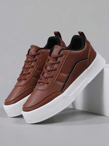 Lässige Sneaker Schuhe für Damen, Schnürschuhe aus Leder für Sport, modische Rundkappenschuhe mit niedrigem Schaft, modische atmungsaktive Schuhe für Studenten, Skateboarding, geeignet für Studenten, leichte EVA-Sohle