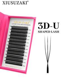Nối mi giả 3D/4D/5D hình chữ U/W, 12 hàng, làm từ lông chồn, độ dày cao. - màu đen - Xem 7