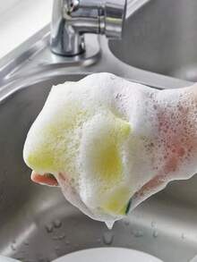 Dishwashing Sponge, Scouring Pad, Dishwashing Cloth, Kitchen Cleaning, Bowl Brushing, Pot Brushing, Magic Wiping, Household High - 軍綠色 - 查看 3