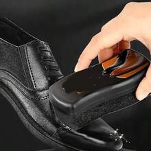 Single-Sided Sponge Leather Cleaning Brush - Quickly Polish Shoes, Boots, Jackets, Watch Straps & Jewelry Polisher - Effectively Remove Dirt, Give Bright Gloss - Portable Leather Care Tool - Đen 1 gói - Xem 2