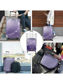 Transparent Luggage Cover, Wide Hook And Loop Thickened Wear-Resistant Waterproof Travel Luggage Dust Cover - PVC Luggage Transparent Cover - Waterproof Plastic Protective Sleeve For Luggage And Bags Travel Accessory, Suitable For 18 Inches To 30 Inches, Transparent PVC Luggage Case Cover, Essential Travel Accessory For Vacation Trips Bag For School School Accessories School Stuff - Clear - View 4