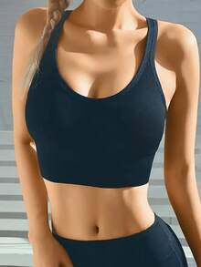 Wireless Sports Bra, Comfortable And Breathable, Push-Chest Shock-Proof Bra, Women's Underwear - 黑色 - 查看 4
