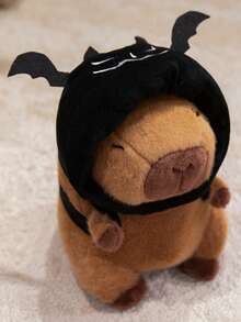 1 szt. pluszowa lalka z popcornem, frytkami i kapibarą, prezent świąteczny dla przyjaciół, prezent z kapibarą na zakończenie studiów doktoranckich, lalka z kapibarą w formie ciasta i deseru, dekoracja z dyni i nietoperza na Halloween