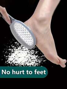 1pc Professional Stainless Steel Foot File With Anti-Splash Design, Ergonomic Handle & Coarse/Fine Grit Exfoliating Surface - Durable Plastic Construction For Home Spa Pedicure & Manicure Care - Perfect Holiday Gift For Graduation, Thanksgiving, Christmas