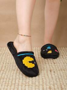 Lymalimoon Pantuflas Para el hogar Slippers de Peluche Unisex Tematicas Varios Modelos Cómodas para Interior | Tallas 23-28 MXN Dama y Caballero | Adorables, Modernas y Elegantes con Suela Semi Antideslizante | Ideales para Invierno, Otoño y Días Fríos o Descanso del Hogar | Regalo Perfecto para Amigos y Parejas| Calzado Ligero y Acolchonado para Casa o Viaje - Waku Negro - Ver 2