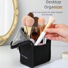 Travel Makeup Bag, 1Pc Large Capacity Lightweight Toiletry Handbag Bath Shower Bag Multifunctional Cosmetic Organizer Cute Handbag Wallet Pouch Case Portable Cosmetics Brush Storage Clutch With Zipper Closure For Lipstick, Brush, Skincare, Mobile Phone, Coin, Small Items, For Home, Travel, Vacation And School Use,Makeup Bag Makeup Pouch Skincare Bag Toiletry Bag Packing Cubes,Travel Essentials Storage Makeup Organizer Makeup Case Makeup Travel Toiletry Organizer Essentials Gifts Storage Zipper Accessories Nail - 黑色 - 查看 4