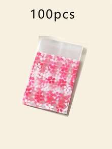 100个/套 卡通花卉图案礼品包装袋，卡通塑料袋，礼品袋，粉色礼品袋，透明展示袋，适用于派对、婚礼、生日、伴娘生日、包装、透明、小尺寸、婚礼回礼、生日派对、纪念品、新娘礼物、单身派对用品、礼品包装 - 無色 - 查看 9