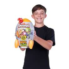 ZURU Caixa surpresa mini ovos arqueológicos luminosos Smashers Nano Jurassic - 6 designs aleatórios de dinossauros com características fluorescentes, presente de aniversário perfeito para meninos, mini ovos colecionáveis com mais de 5 surpresas dentro