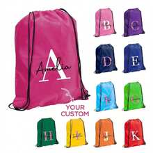 1pc Personalized Initials And Name Drawstring Backpack, Personalized Bag With Name Multiple Color Options Custom Drawstring Backpack Drawstring Bag Personalized Initials And Name Back To School Drawstring Backpack Swim Bag Gym Bag After School Club Bag Team Sports School Travel Party Favor Bag Christmas Gift