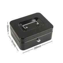 1PC Metal Cash Box With Key Lock, Note And Coin Safe Box, Portable Large Double Layer Cash Box With Fixed Coin Tray And 2 Keys, Money Tin Black.