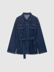 Jachetă denim lejeră vintage pentru femei, casual, cu mânecă lungă, de toamnă