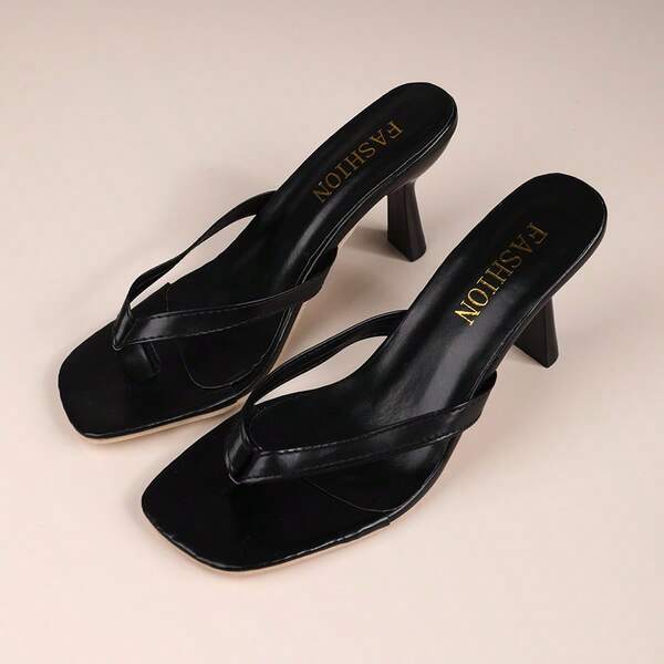 Sandalias de tacón de aguja de estilo minimalista, versátiles y transpirables para uso diario, para todas las estaciones