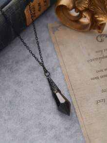 1PC Gothic Vampire Blood Red Colour Imitation Crystal Necklace Women Man Pagan Witch Jewelry Demon Vampire Black Colour Chain Lovers Crystal Pendant Choker - Pendant Necklace - View 6