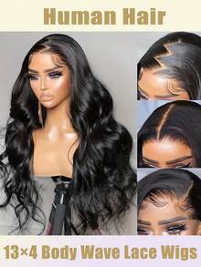 36英寸折扣款波浪卷发蕾丝前假发,180%密度真人发,13x4透明蕾丝前假发,女士真人发蕾丝前假发,无胶假发,预先拔毛并带有婴儿发,自然色,36英寸(6-36英寸),印度真人发蕾丝前假发,女士自然黑色假发,黑色波浪卷发,13x4蕾丝前假发,长款黑色波浪卷发假发,女士圣诞装饰,女士圣诞礼物(8-16英寸波波头假发) - 自然色&黑色系 - 查看 2