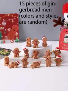 5pcs/8pcs/10pcs/15pcs Gingerbread Decoration Accessories, Christmas Car Decor, Dollhouse Accessories, Home Decor Gifts, Gingerbread Decorations, Christmas Decorations, Christmas Party, Christmas Gifts, Holiday, Winter - Multicolor - View 10