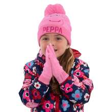Peppa Pig Hat And Gloves Set, Girls Winter Set - Pink - View 3