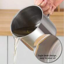 Stainless Steel Oil Filter Household Cooking Oil Storage Can With Fine Mesh Lid Cooking Oil Fat Separator For Storing Frying Cooking Grease - White - View 6