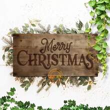 1pc, Vintage Farmhouse Christmas Welcome Sign - Rustic Wooden Hanging Decor With Santa Claus, "Merry Christmas" Text, Perfect For Entryway & Living Room Holiday Decoration, Holiday Door Decor | Vintage Christmas Sign | Carved Look, Christmas Decorations, Christmas Decor, 30*15cm(12*6inch) Christmas Decorations Home Christmas Gifts Christmas Decor
