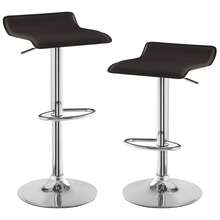 VECELO Bar Stools Set Of 4, Modern PU Leather Adjustable Bar Stools With Back, 360° Swivel Bar Height Stools For Kitchen Counter Island - No Stripes - View 12