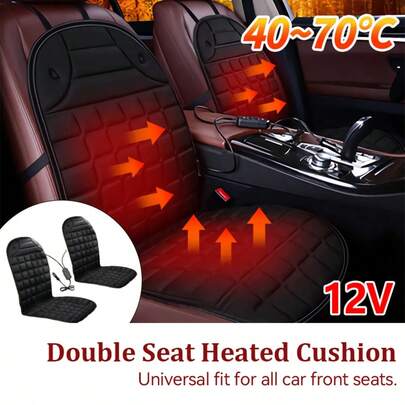 12V Cotton Car Seat Heating Pad With Hooks, Universal Car Seat Warmer For Winter