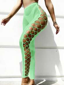 女士渔网连体袜性感异国情调内衣开裆紧身衣连体娃娃睡衣性感紧身裤渔网开口打底裤条纹连裤袜内衣裤，适合派对、俱乐部服装、运动、舞蹈服装、俱乐部街头时尚、夜间外出、约会、表演、新婚之夜 - 性感长袜和紧身裤内衣