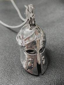 AD 1pc Light Gray Motorcycle Bicycle Bell Accessory, Safety Riding Protection, Motorcycle Angel Bell, Exorcism Bell, Retro Punk Motorcycle Electroplated Stainless Steel Lucky Riding Bell, Warrior Helmet