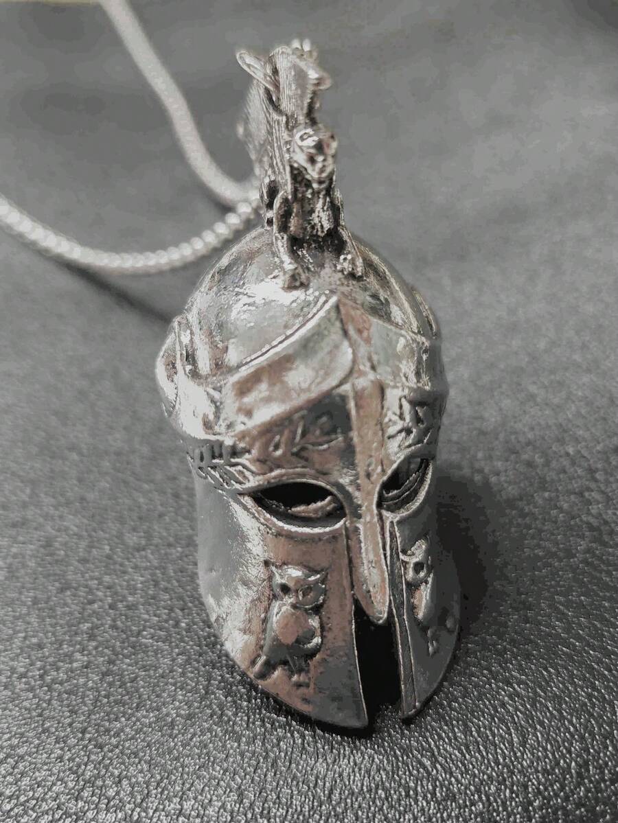 AD 1pc Light Gray Motorcycle Bicycle Bell Accessory, Safety Riding Protection, Motorcycle Angel Bell, Exorcism Bell, Retro Punk Motorcycle Electroplated Stainless Steel Lucky Riding Bell, Warrior Helmet