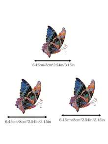 1 pièce/2 pièces/3 pièces Conception de papillon brodée vibrante, écussons en plastique durable à repasser, convient pour les Sweat-shirt à capuche, t-shirts, sweats, jeans, sacs à dos, sacs fourre-tout, taies d'oreiller et casquettes de baseball vintage. Autocollants en plastique lavables et durables pour l'artisanat et la décoration - faciles à repasser, cadeau parfait pour les artisans et les passionnés de DIY