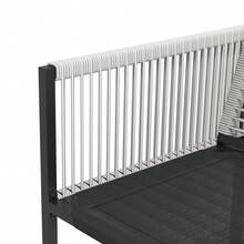 Outsunny 5 Pieces Garden Dining Set, Outdoor Patio Cube Set, 4 Seater Outdoor Table And Chairs With Foldable Backrest, Tempered Glass Top, Handwoven Rope For Poolside, Space-Saving, Light Grey - Light Grey - View 8