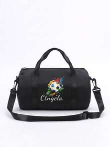 1 Piece Customized Duffel Bag Sports Bag, Fitness Dance Bag With Your Own Name Printed On It, Dance Bag Sports Bag Latin Dance Bag, Outdoor Travel Waterproof Material Duffel Bag, Large Capacity Gym Bag, Suitable For Use As A Shoulder Bag And Duffel Bag, Daily Use, Gift For Family And Friends