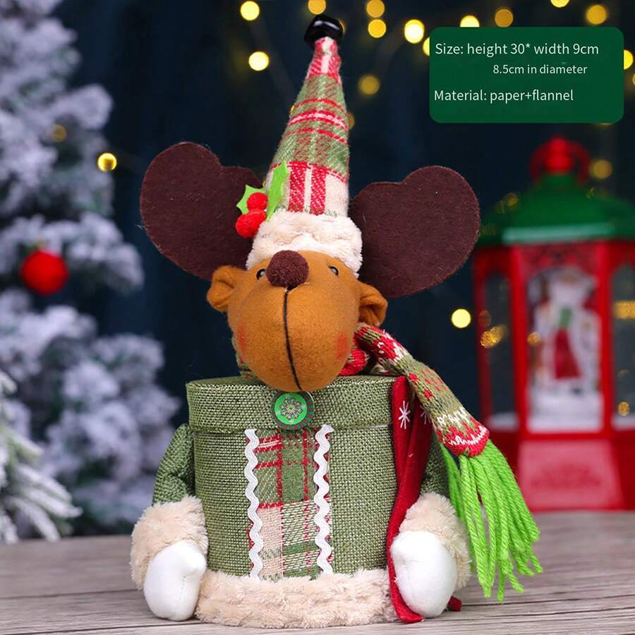 Christmas Candy Box, Cute Santa Claus Elk Doll Storage Container Decoration Present
