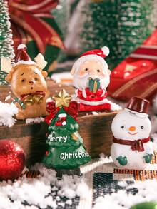 1 طقم ديكور عيد الميلاد - شجرة عيد الميلاد، بابا نويل، رجل الثلج، رنة، مصنوع من المواد الراتنجية، بطراز كرتوني، مناسب لمكتب، خزانة العرض، مطعم، مدفأة، طاولة الطعام وغيرها من مشاهد ديكور المنزل، ديكورات غرفة عيد الميلاد، ديكور الشتاء
