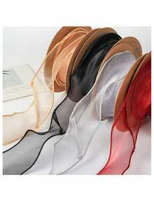 10码4厘米/圣诞装饰丝带，圣诞礼品包装丝带，金色鱼尾纱丝带，雪纱，波浪纱头饰，蝴蝶结装饰，适用于花束，花环，婚礼，生日派对，圣诞节和万圣节礼品包装，头饰，服装装饰