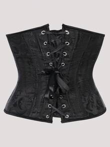 Waist Belt, Women's Waist Belt, Black Jacquard Palace Style, Classic And Versatile, Suitable For Outer Wear, Suitable For Daily Wear, Masquerade, Halloween Party, Women's Waist Belt, Women's Waist Clip - 黑色 - 查看 3